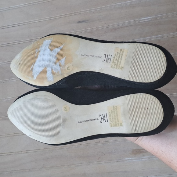 INC International Concept Corsica Suede Leather Mesh Bow Detail Pointy Toe Flat - Picture 2 of 10